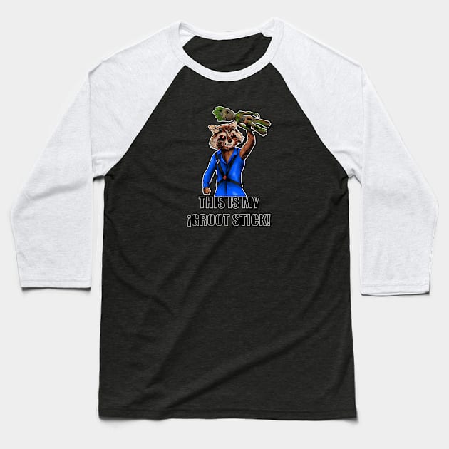 This is my Groot Stick Baseball T-Shirt by nickbeta